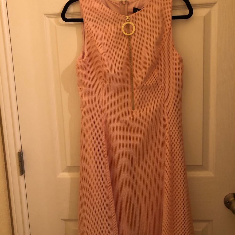 DKNY Mesh Fit & Flare Dress